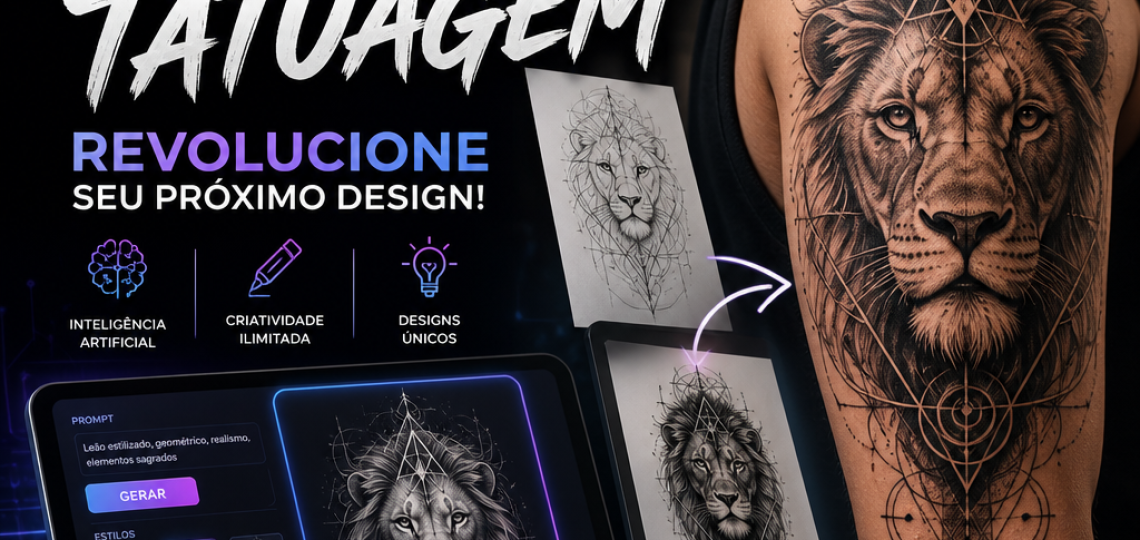 AI-generated detailed lion tattoo on a man's arm using creative digital tools in tattoo design.